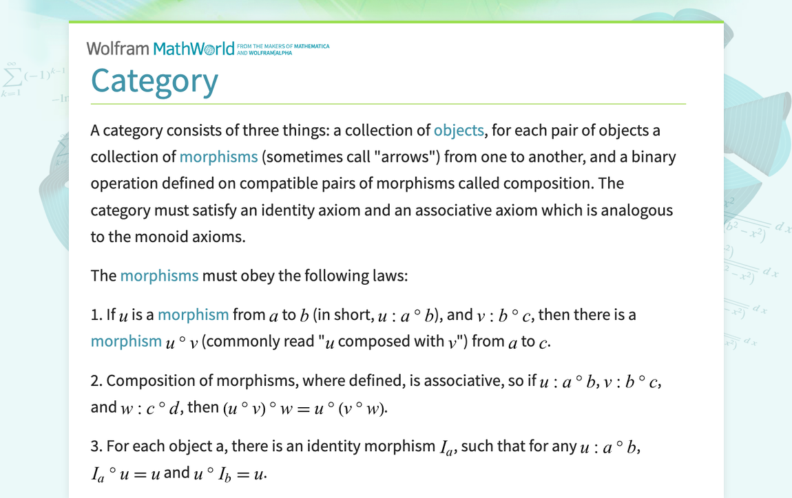  category Category -- from Wolfram MathWorld