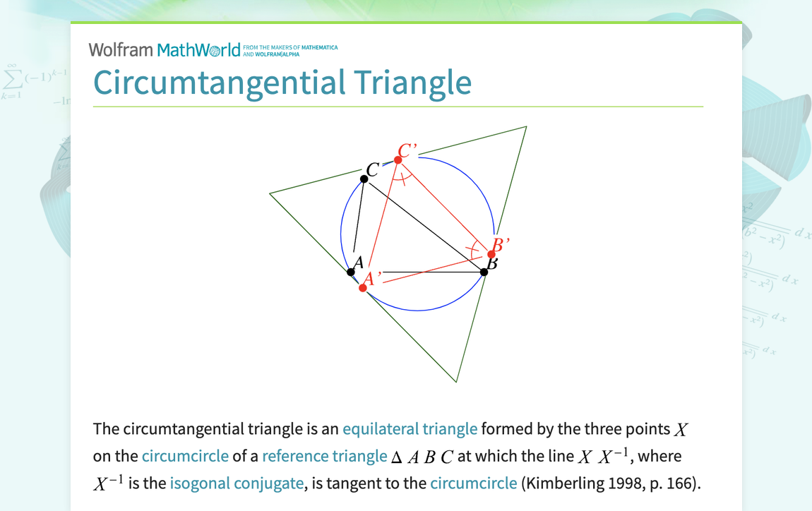 Circumtangential Triangle -- from Wolfram MathWorld