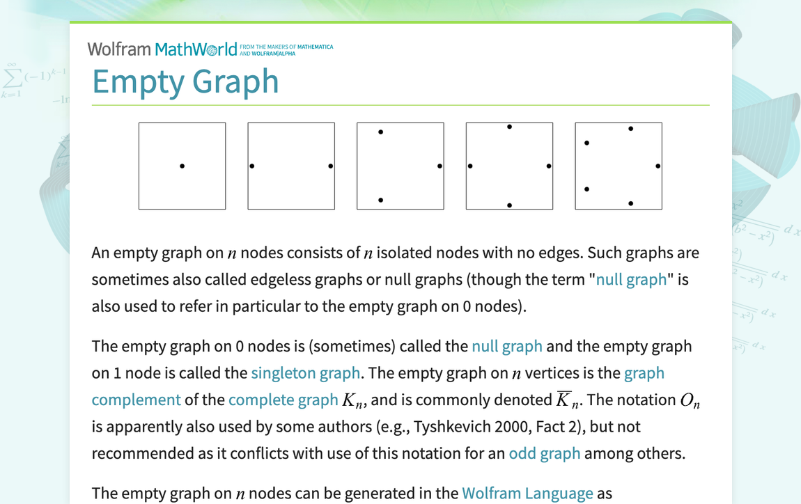 Empty Graph -- from Wolfram MathWorld