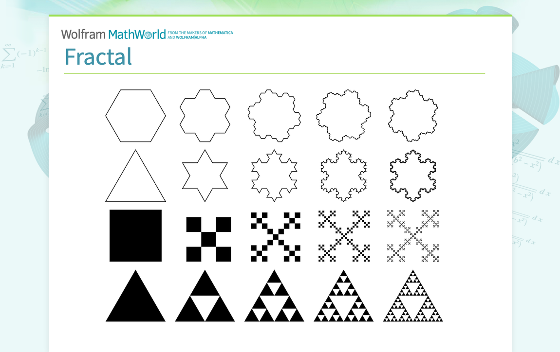 Fractal -- from Wolfram MathWorld