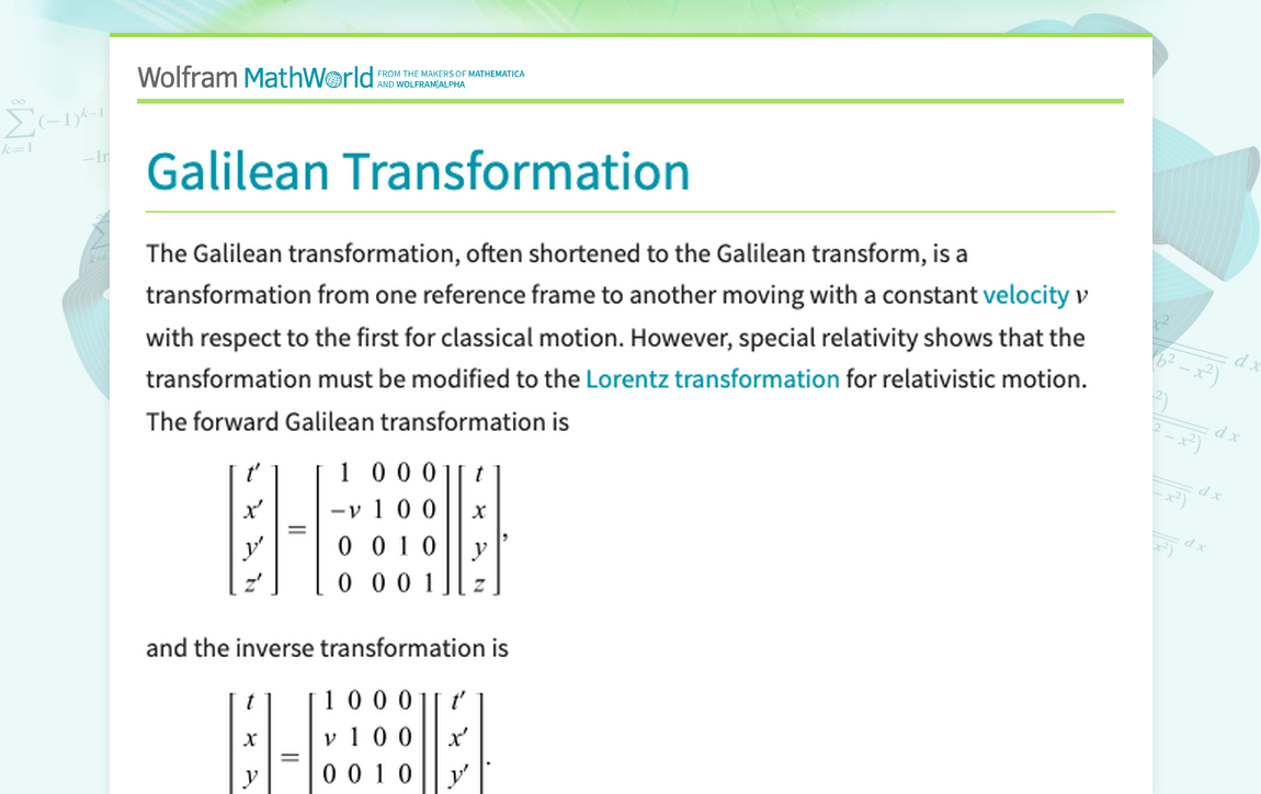 What Exactly Is Galilean Transformation QQBXAU
