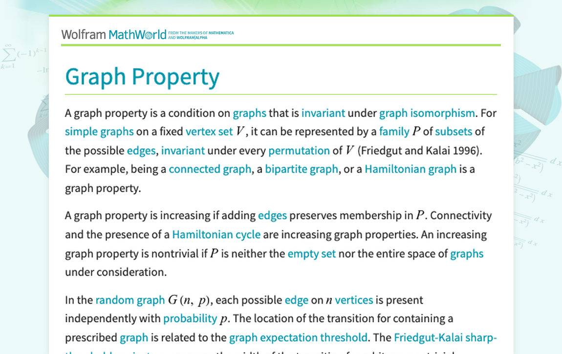 Graph Property -- from Wolfram MathWorld