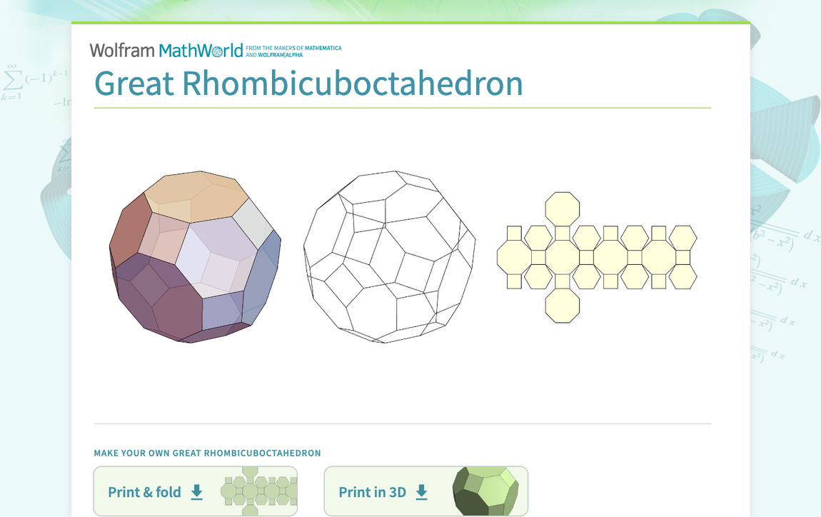 Great Rhombicuboctahedron -- from Wolfram MathWorld