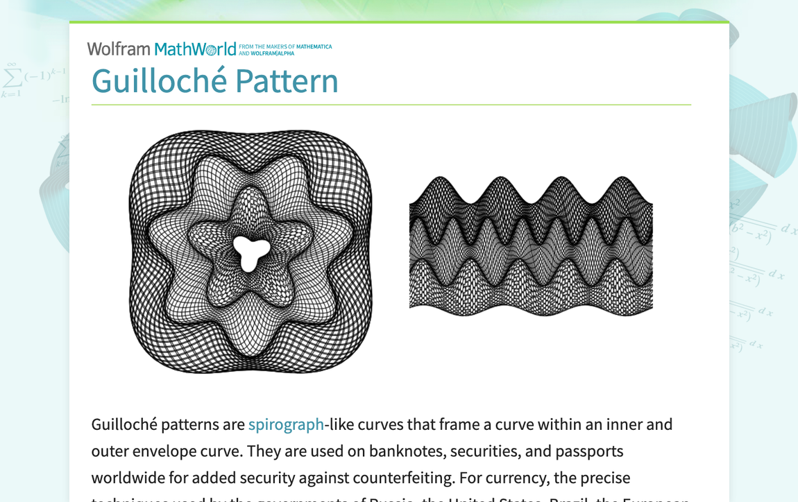 Guilloché Pattern -- from Wolfram MathWorld