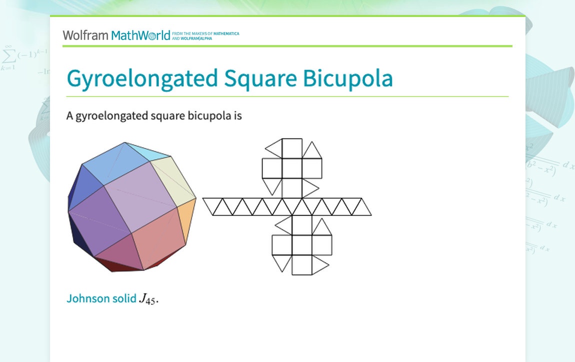 Gyroelongated Square Bicupola -- from Wolfram MathWorld
