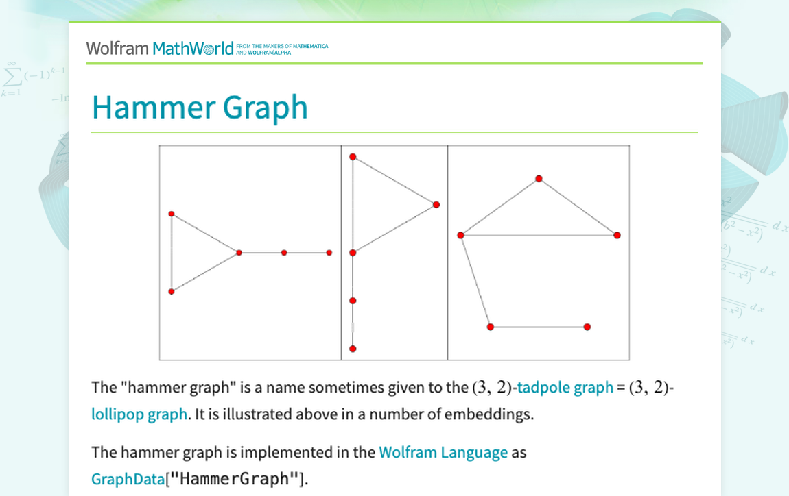 Hammer Graph -- from Wolfram MathWorld