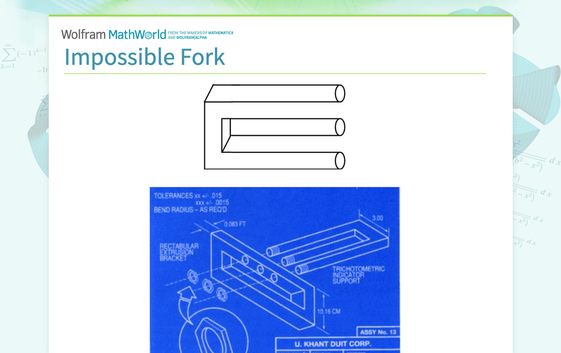 Impossible Fork -- from Wolfram MathWorld