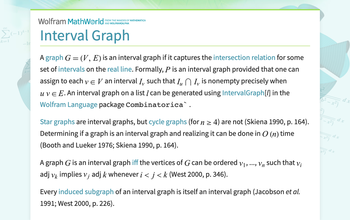 Interval Graph -- from Wolfram MathWorld