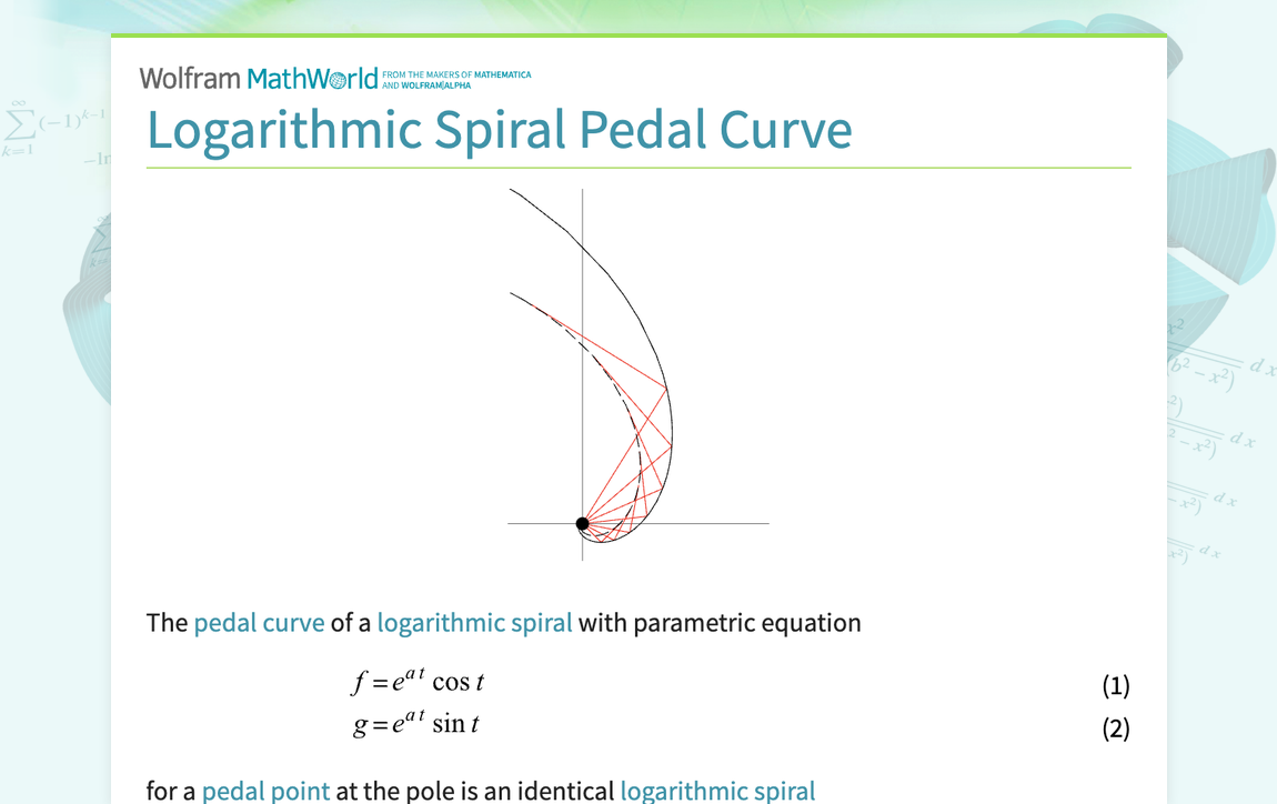 Logarithmic Spiral Pedal Curve -- from Wolfram MathWorld