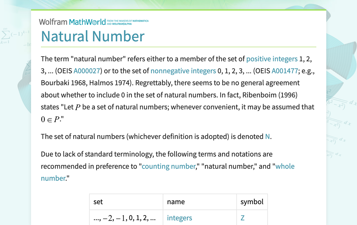 natural number in math meaning