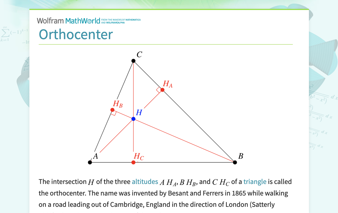 Orthocenter -- from Wolfram MathWorld