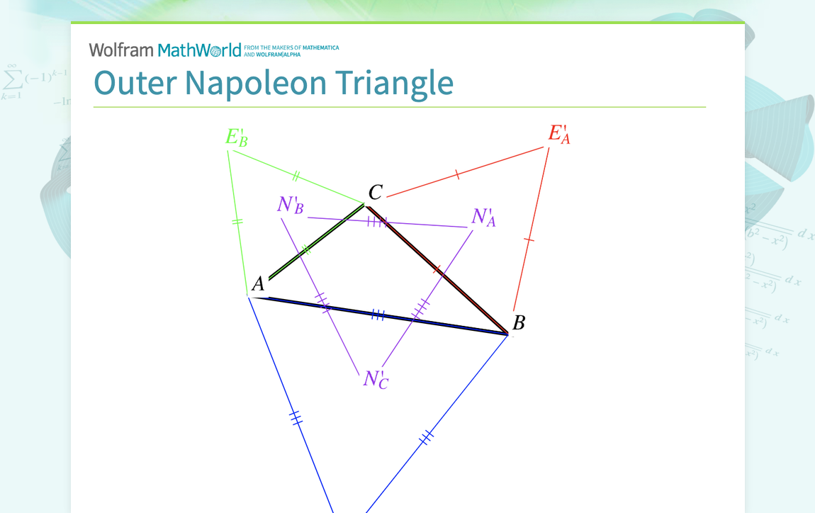 Outer Napoleon Triangle -- from Wolfram MathWorld