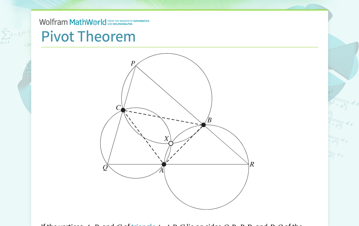 Pivot Theorem -- from Wolfram MathWorld