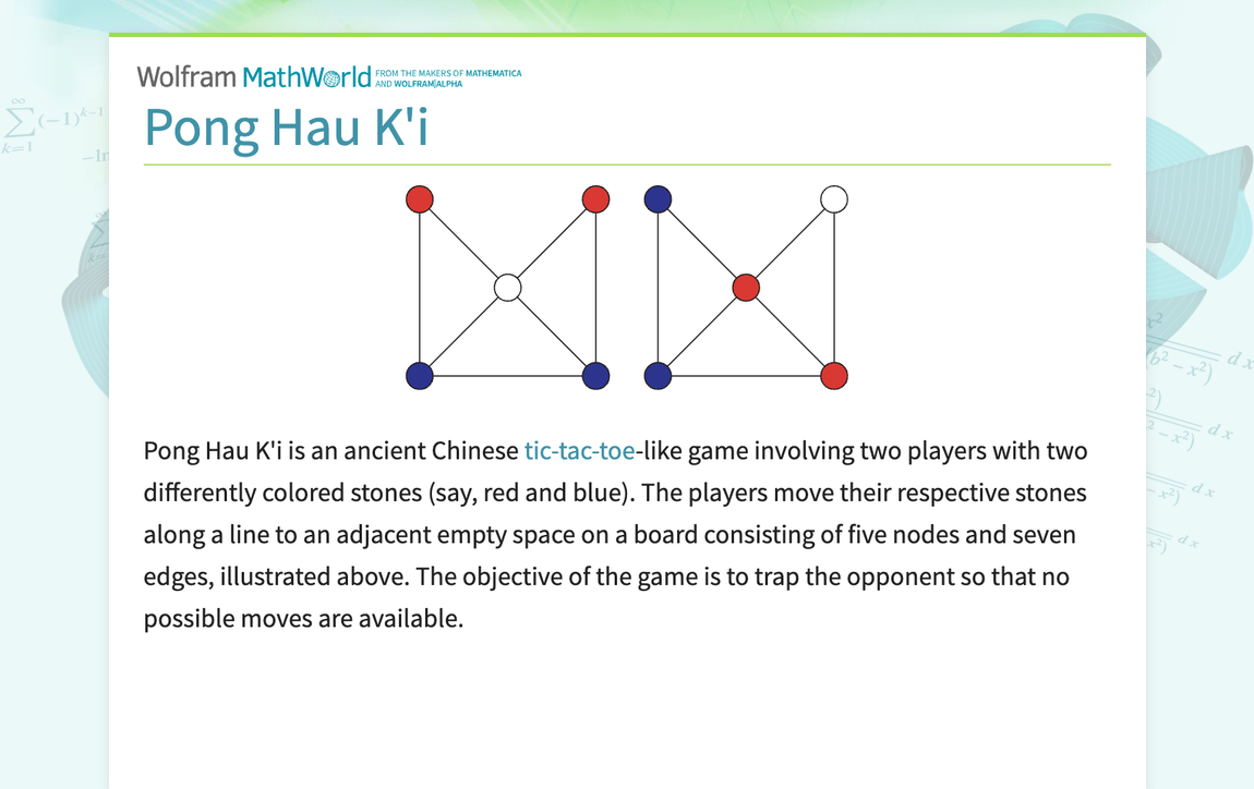 Pong Hau K'i -- from Wolfram MathWorld