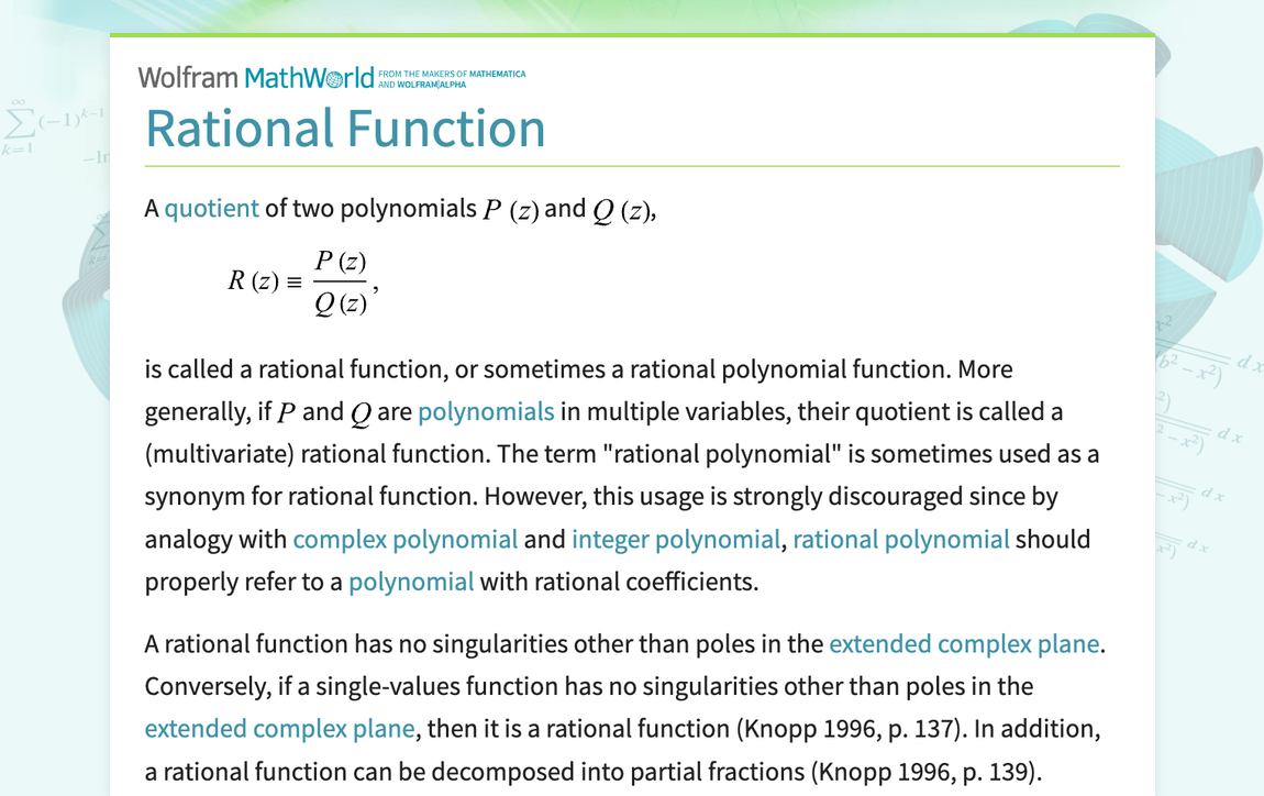 Rational Function Examples 4.8.1.2.6. Cubic / Linear Rational Function