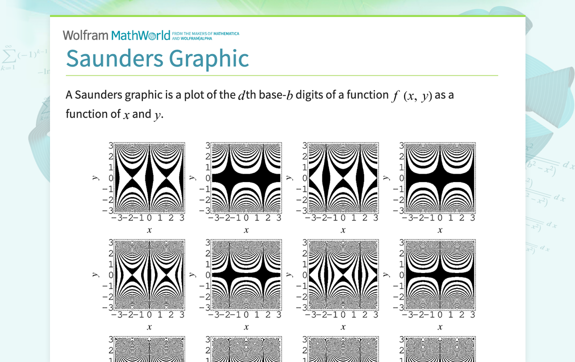 Saunders Graphic -- from Wolfram MathWorld