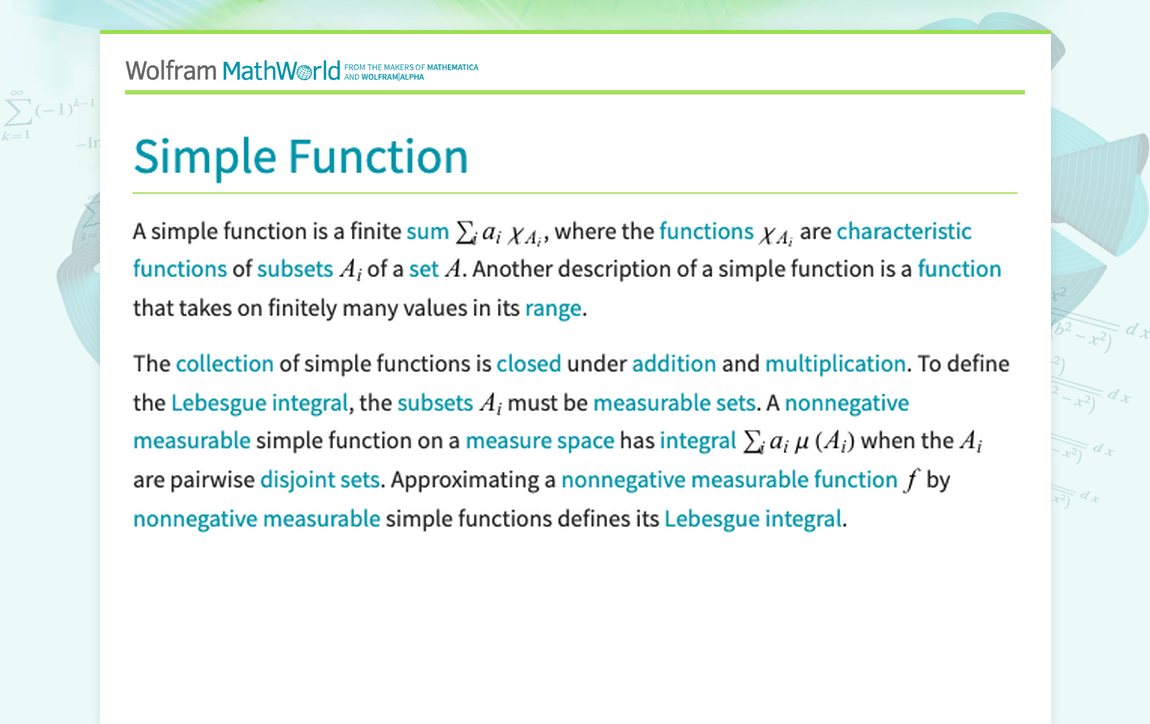 Simple Function -- from Wolfram MathWorld