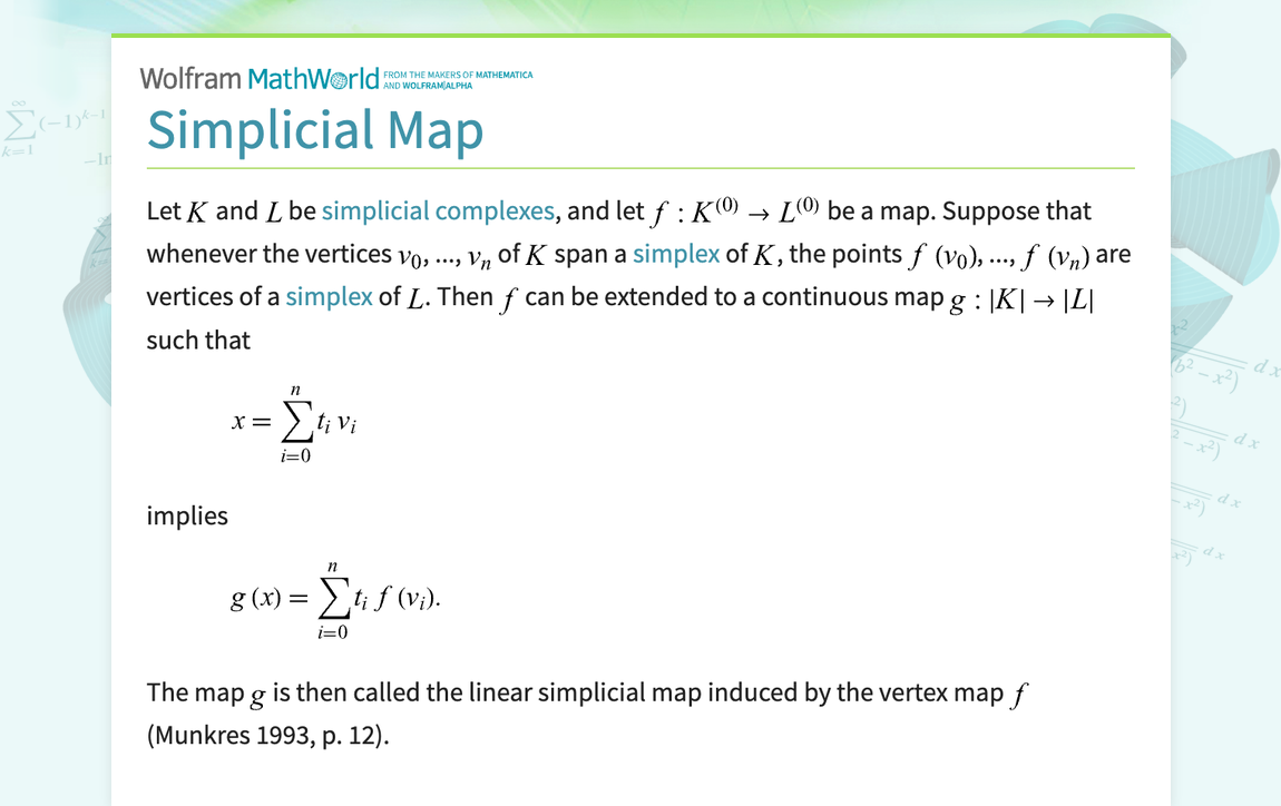 Simplicial Map From Wolfram Mathworld