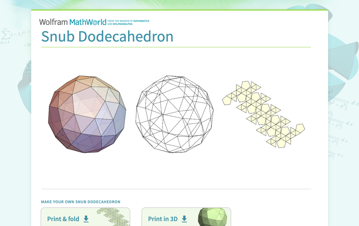 Snub Dodecahedron -- from Wolfram MathWorld