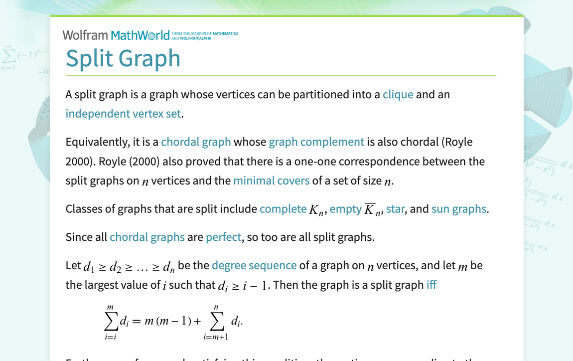 Split Graph From Wolfram MathWorld split-graph-from-wolfram-mathworld