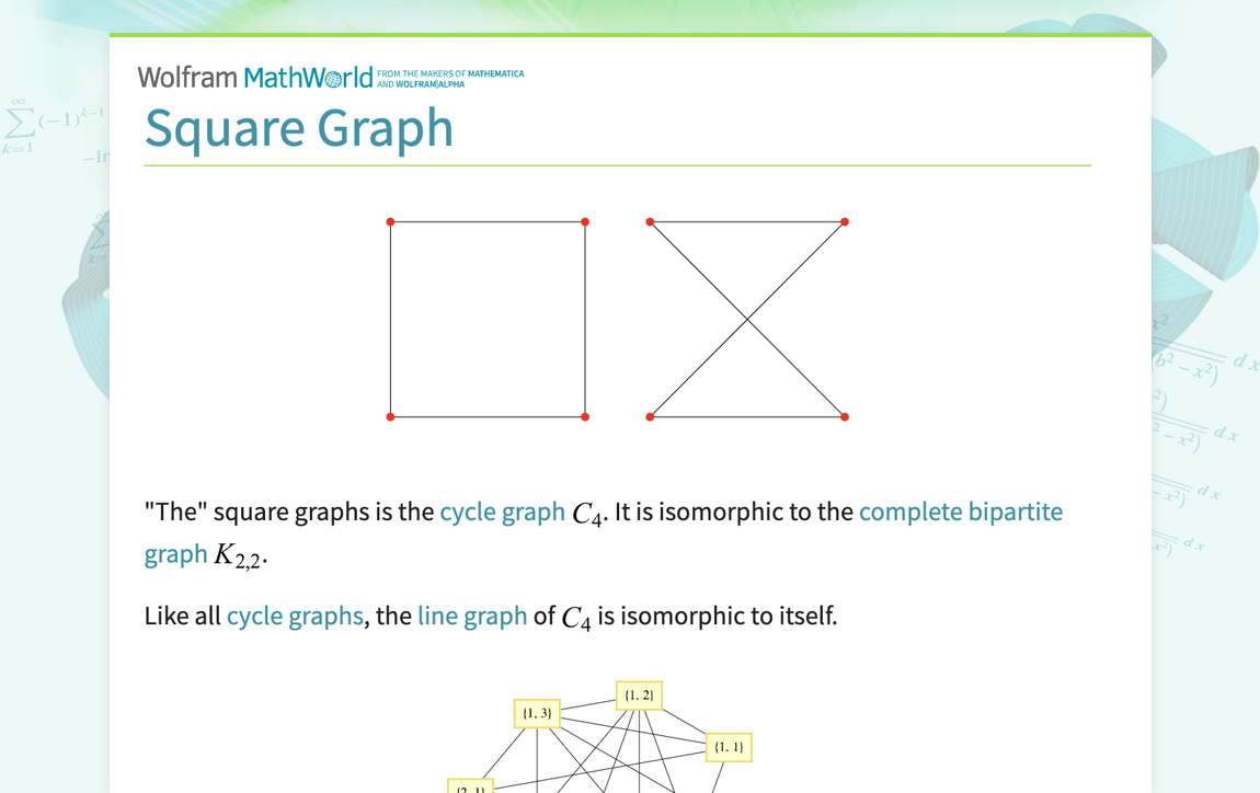 Square Graph -- from Wolfram MathWorld