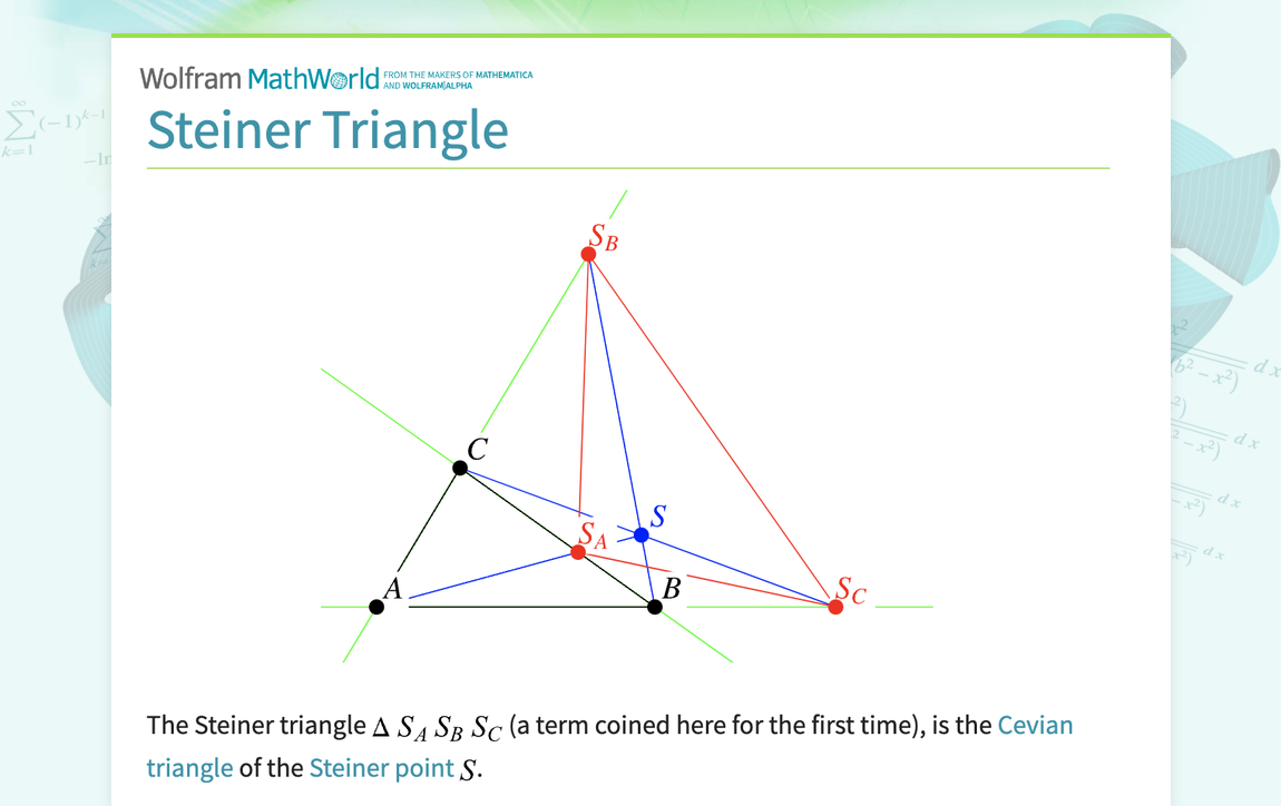 Steiner Triangle -- from Wolfram MathWorld