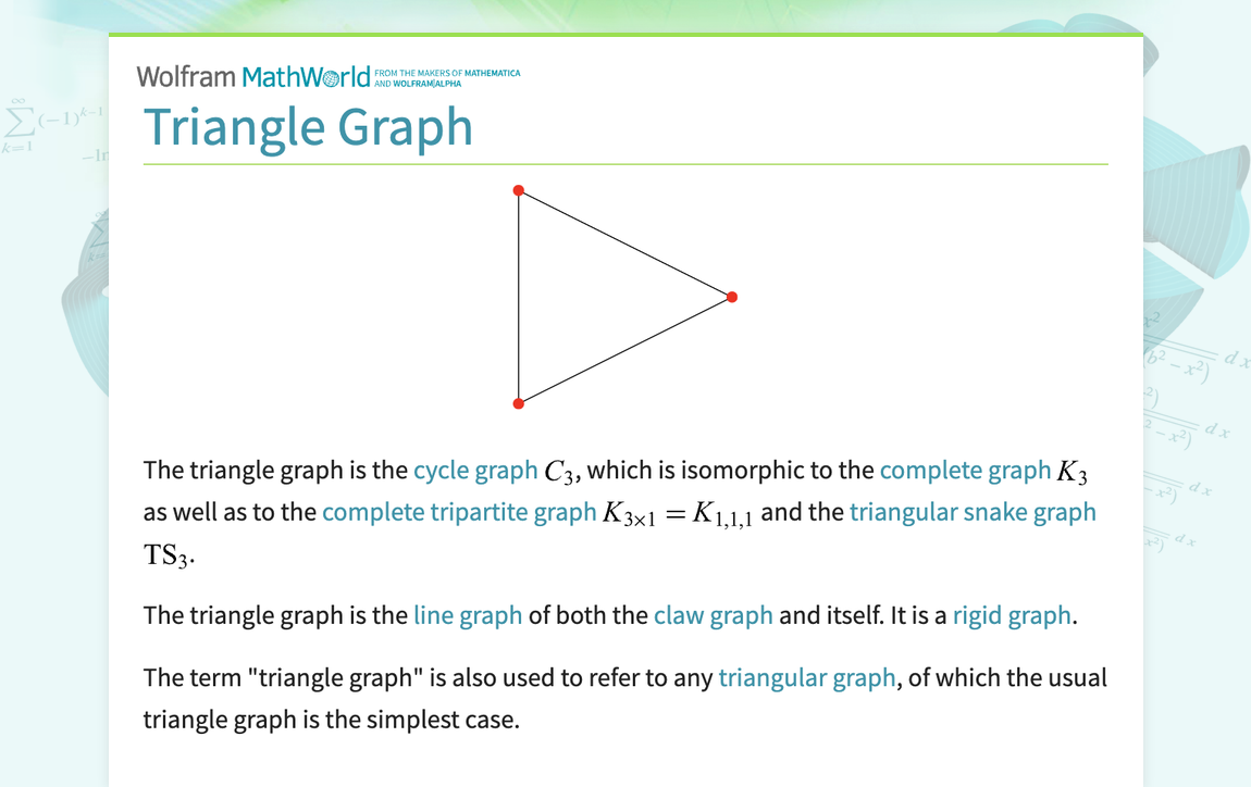 Triangle Graph -- from Wolfram MathWorld