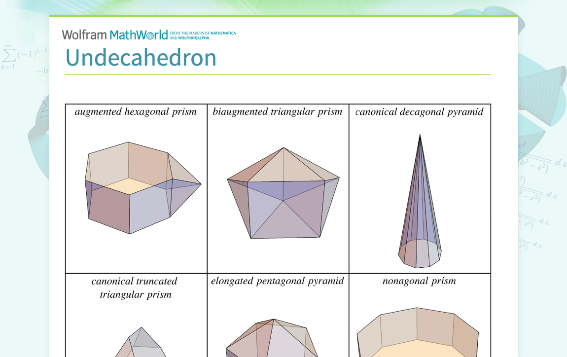 Undecahedron -- from Wolfram MathWorld