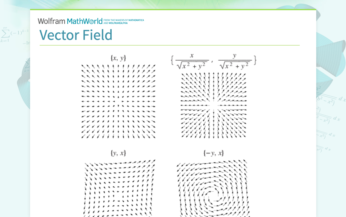 Vector Field -- from Wolfram MathWorld