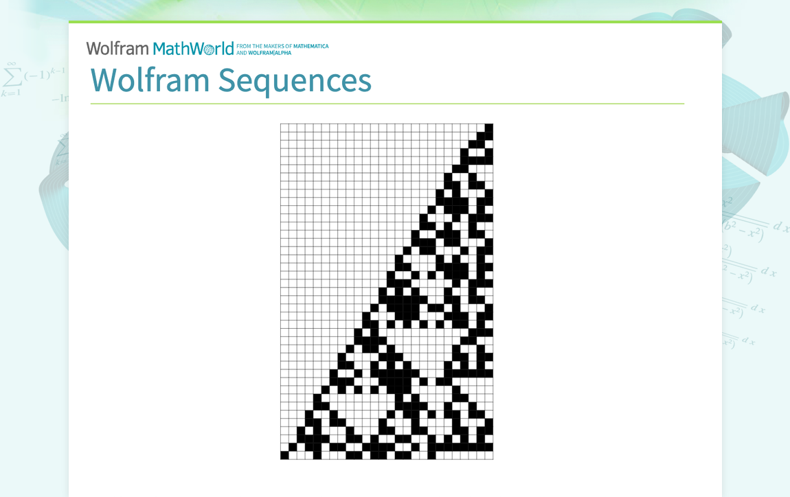 Wolfram Sequences -- from Wolfram MathWorld