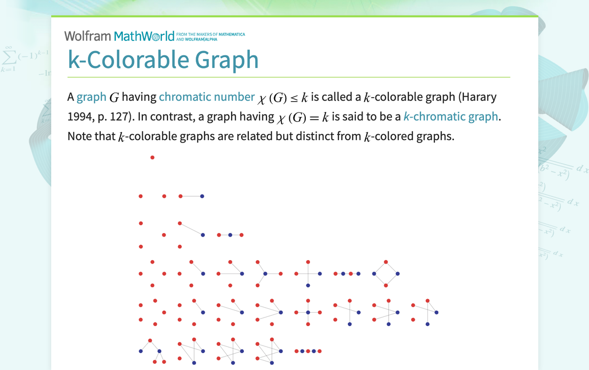 k-Colorable Graph -- from Wolfram MathWorld